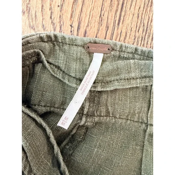 Free People City's Edge Romper in Dried Basil Linen Blend M - Picture 5 of 10